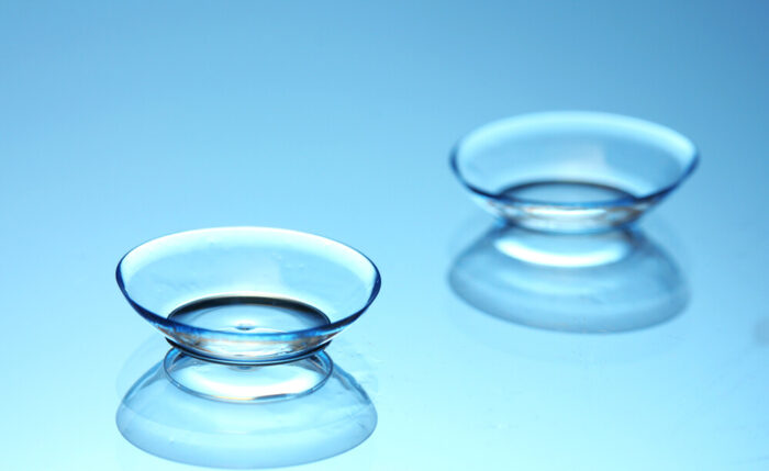 Close up of contact lenses